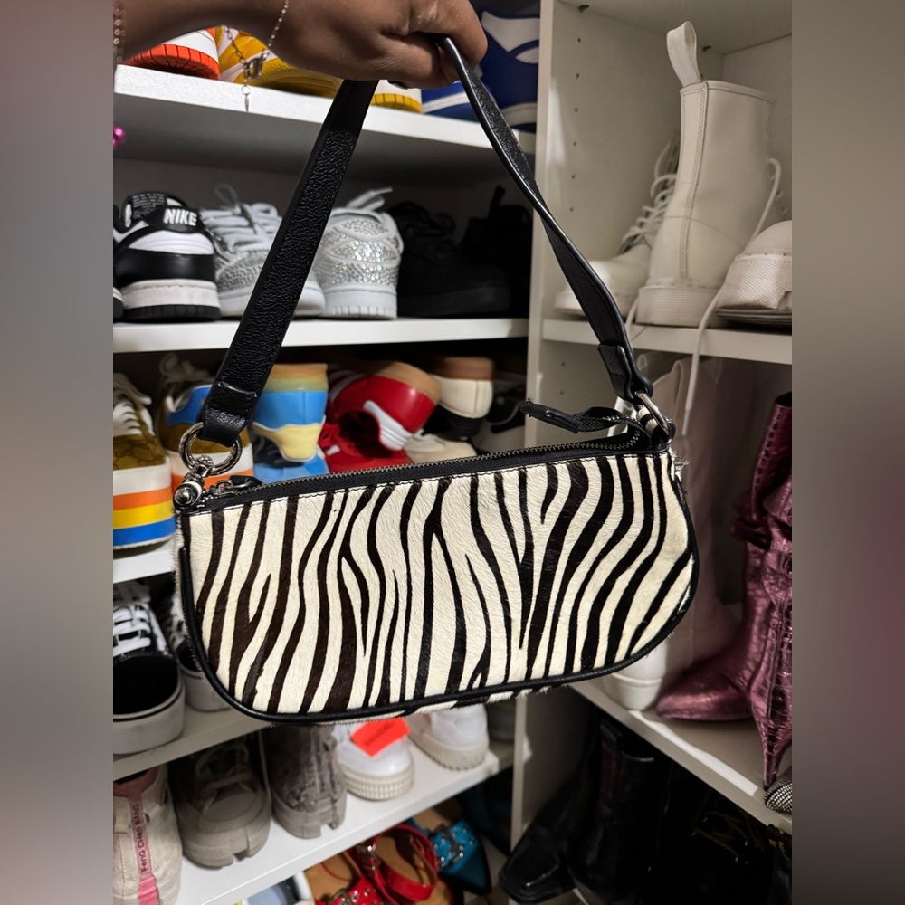 Zebra print shoulder bag